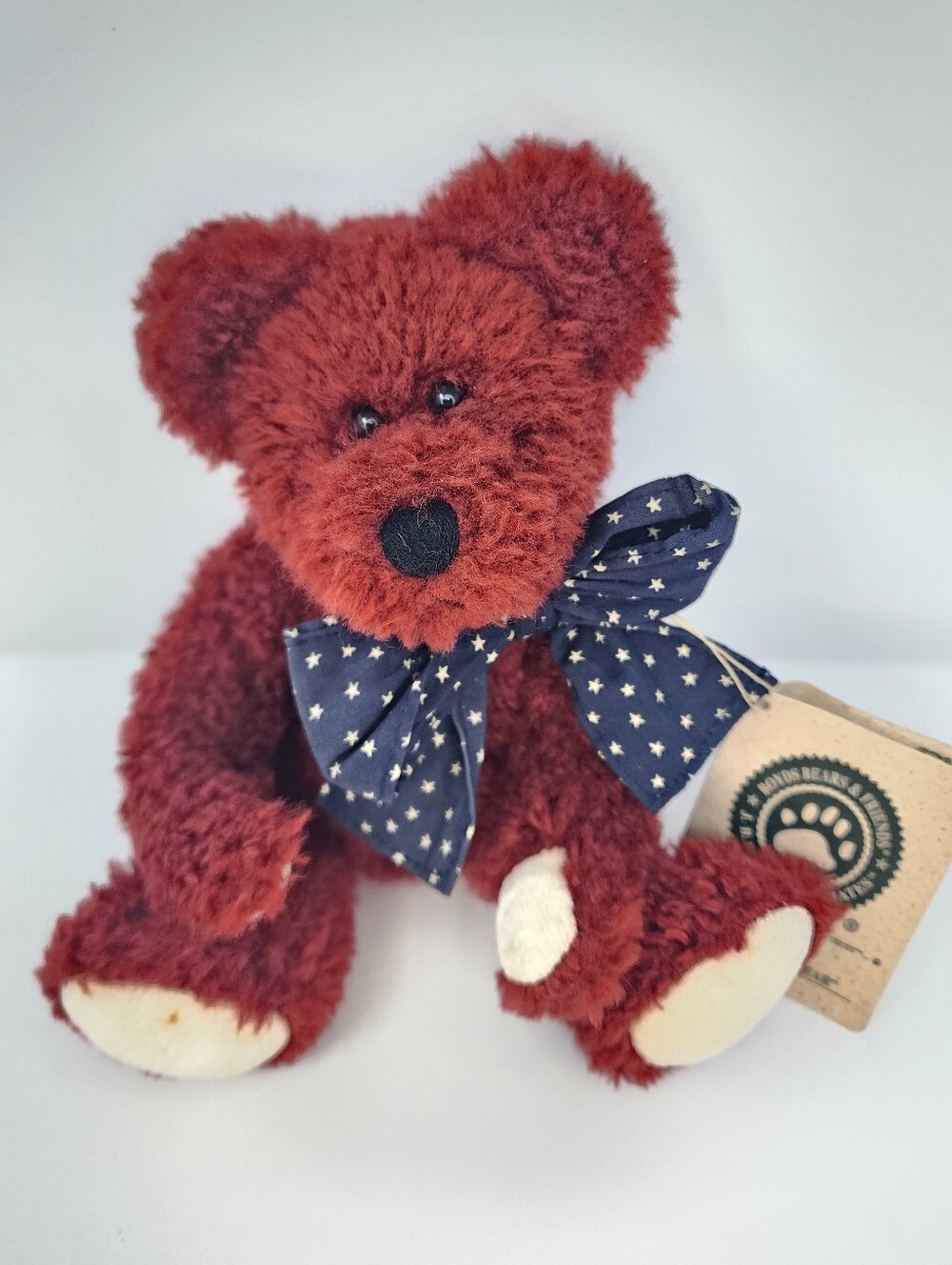 Boyds Bear Plush Cranberry Teddy Bear with Star Bow